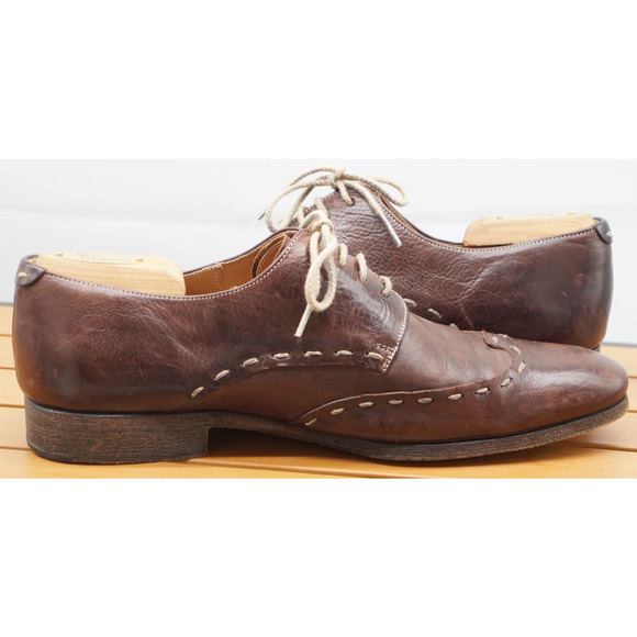 VINTAGE MEZLAN MEN\'S LEATHER LACE UP SHOES BROWN SIZE 8.5 M Made in Spain main image 6